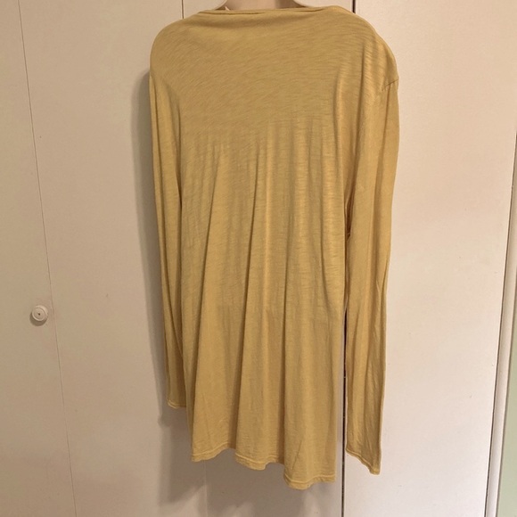 SOFT SURROUNDINGS Henley Loose V Neck Button Tunic Blouse Yellow Womens Large - Picture 5 of 14